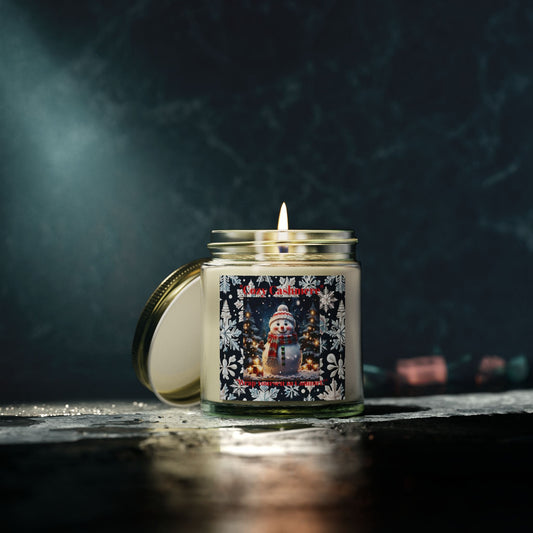 Winter Wonderland Scented Candle - Coconut Apricot Wax (4oz, 9oz) - Holiday Decor and Gift - S-Mart Shop Smart Treasures