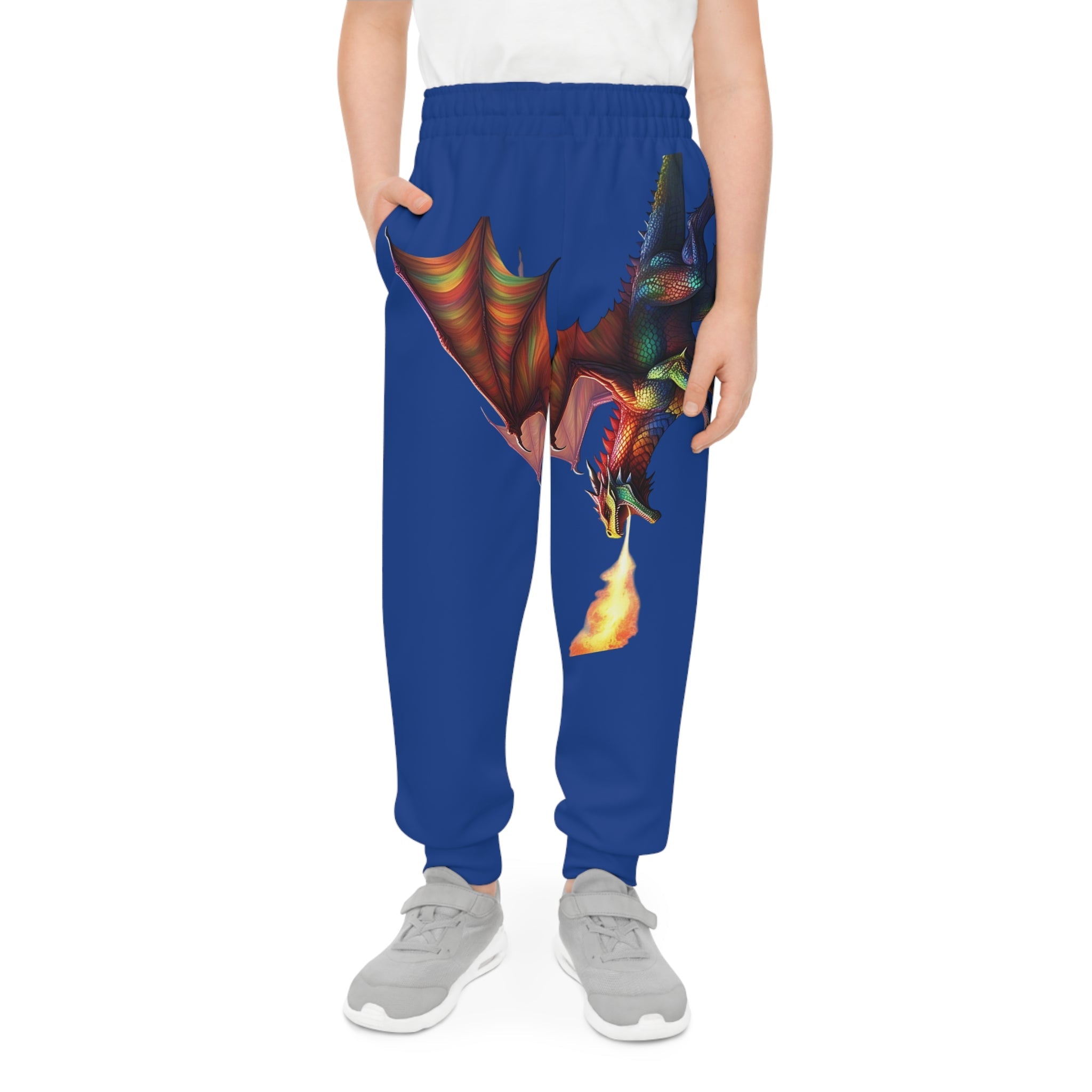 Youth Dragon Fire Joggers - Cool Blue Sportswear for Young Adventurers - S-Mart Shop Smart Treasures